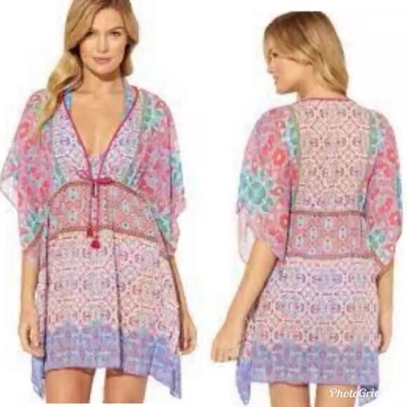 Bleu Rod Beattie Sheer Pretty Swim Cover Coverup Boho Bohemian - Picture 8 of 8